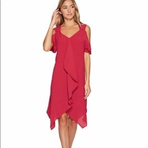 Adrianna Papell Gauzy Crepe Corkscrew Drape Dress - Picture 1 of 5